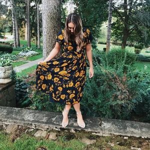 J Crew floral midi dress